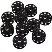 Resim Sanayi Tipi Düz Dikiş Makinası Metal Delikli Siyah Masura 10 Ade 