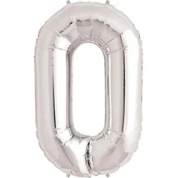 Resim Gümüş Rengi Folyo Rakam Balon 1 Metre 