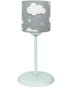 Resim Şenay Aydınlatma Çocuk Odası Silindir Kumaş Abajur-Gri Bulut 