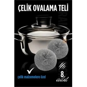 Resim Bfs Çelik Bulaşık Teli Çelik Bulaşık Ovalama Teli 8 Adet 