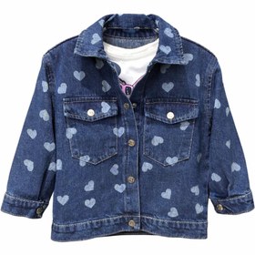 Resim Babylory Kdis Store Kız Çocuk Kalp Desenli Kot Ceket 