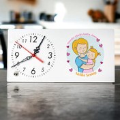 Resim Annesi ve Kızı Hediyelik Şık Masa Saati 
