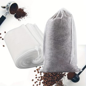Resim 50 adet/100 adet, Buzlu Kahve Filtre Çantası, Çay, Yoğurt, Baharat, Bitkisel Süzgeç, Fermuarlı, 10cm*15cm 