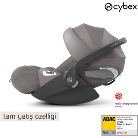 Resim Cybex Cloud T isize PLUS <br> (Adac ödüllü tam yatışlı <br> puset ana kucağı 0-13 kg) - Mirage Grey 