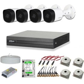 Resim Dahua 2 MP 4 Kameralı 4 TB Disk Dış Ortam AHD HD-CVI Full Kamera Seti 