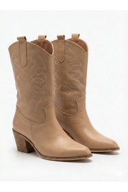 Resim LOVE SHINE Lorvessa Nakışlı Kovboy Kadın Bot Bağcıklı Suni Süet Büyük Numara Western Şehir Stil 