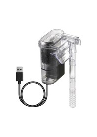 Resim Tenfowee Usb Akvaryum Filtresi Duvar Tipi Sessiz Şelale Su Döngü Pompa 250l/h 2.5w Transparan Plastik Su Temizleme Ve Oksijen Artırıcı Cihaz 