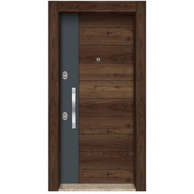 Resim Tez-3598 Ahşap Kaplama Düz Model Çelik Kapı 