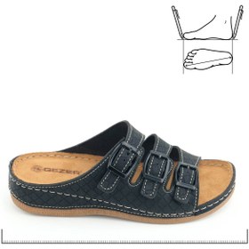Resim GEZER Kadın Yazlık Yüksek Topuk Mikrofiber Rahat Taban Üç Toka Ayarlanabilir Günlük Terlik 