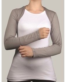 Resim Altobeh Uzun Kollu Kadın Tesettür İçe Giyilen Bolero - Gri Çok Renkli 