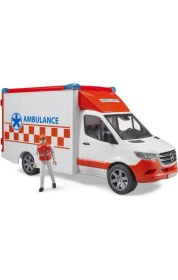 Resim Bruder Mercedes Benz Sprinter Sirenli Ambulans ve Ekibi BR02676 