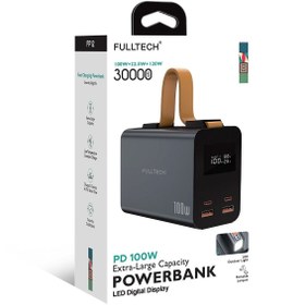 Resim Fulltech Fp-12 30.000mah 100w Hızlı Şarj Powerbank - 5 Portlu, Led Ekranlı Ve Taşınabilir Lamba Özel 