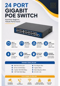 Resim 24 Port Gigabit Poe Switch 10/100/1000 