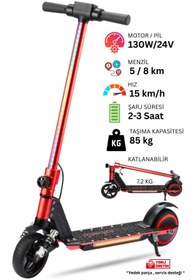 Resim Cool Wheels Elektrikli LED Işıklı Katlanabilir Çocuk Scooter - Çift Frenli- Çift Süspansiyonlu 8 yaş ve üzeri 