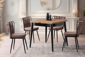 Resim KUZEY MASA, KUŞAKLI SANDALYE, ATLANTİK ÇAM, 80X80 