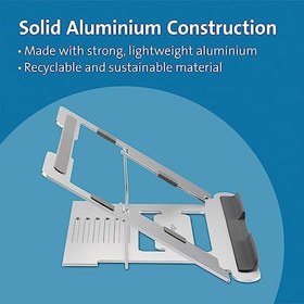 Resim Kensington Easy Riser dizüstü bilgisayar standı, yüksekliği ayarlanabilir ve katlanabilir alüminyum dizüstü bilgisayar standı, 16 inçe kadar ekranlar için, seyahat için de ideal, gümüş (K50417WW) 