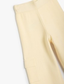 Resim Koton Basic Bol Paça Pantolon Kargo Cep Detaylı Bej 5wkg40001at Ekru 