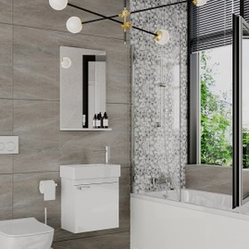 Resim Polka Tiny Aynalı 45 cm Banyo Dolabı Üst Modül Beyaz 