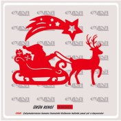 Resim Eyba Sticker Noel Baba Geyikler Yılbaşı Sticker Süs Cam Yapıştırma 