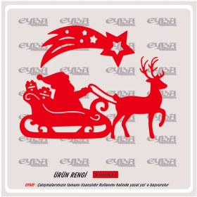 Resim Eyba Sticker Noel Baba Geyikler Yılbaşı Sticker Süs Cam Yapıştırma 