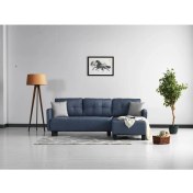 Resim Meşe Home Puzzle Kılıflı Süngerli Nubuk Kumaş Buz Mavisi Plastik Ayak Köşe Takımı 