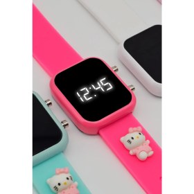 Resim Tutkan Store Kitty Figürlü Çocuk Kol Saati Su Geçirmez Kız Kol Saatleri 3 Yaş Üzeri Uyumludur (Pudra Pembe) 