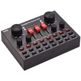 Resim Yunboo V8s Bluetooth Ses Kartı: Çift Telefonlu Canlı Yayın, 8 Ses Modu, 16 Efekt, Dahili Pil İle Profesyonel Mikser 