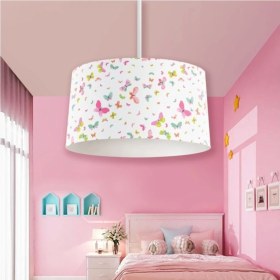 Resim Beyaz Kelebekli Çocuk Odası Sarkıt Avize, Şık ve Ferahlatıcı Aydınlatma Seçeneği 