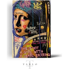 Resim Inci Küpeli Kız Ahşap Tablo 4mm 