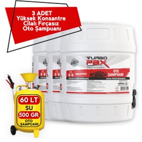 Resim Turbopax 3 Adet 20 Litre Yüksek Konsantre Cilalı Fırçasız Oto Köpük 