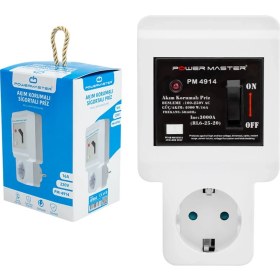 Resim Powermaster 220 Volt 16 Amper Tekli Akım Korumalı Sigortalı Priz 