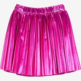 Resim Barbie Lastikli Bel Normal Pembe Varaklı Kısa Kız Çocuk Etek BRB5WG-ETK6115 