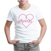 Resim Apink - Logo Kalp Beyaz Çocuk Tshirt 