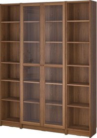 Resim Cam Kapaklı Kitaplık, Kahverengi Ceviz Görünüm, 160x202 Cm Abanoz 