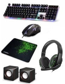 Resim Everest Grup 5in1 Oyuncu Klavye Mouse Mause Pad Seti Kablolu Rgb 1+1 Speaker Set Gamer Pc Oyun Seti Klavye Razer 