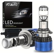 Resim Cloudstore Toauto Ultra Parlak H7 Led Far Ampulleri Projektör Lensli Tak Calistir 100w 6000k 