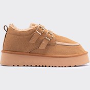 Resim SHOEMARK Curly Taba Suni Süet İçi Kürklü Kadın Ayakkabı 