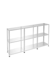 Resim Galvaniz 3 Katlı 3lü Birleşik Arşiv Raf Sistemi - Çelik Raf - Metal Raf Metalik 