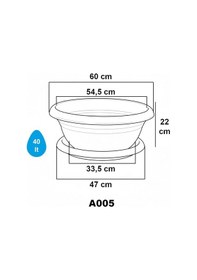 Resim So-a005 Arajman Saksı Takımı Tabaklı 40 Litre No: 5 Kiremit 3 Adet 