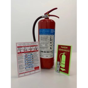 Resim Vallentina 6 kg Tozlu Yangın Söndürme Cihazı Ruhsata Uygun Tse-Hyb/ce Belgeli (Talimat-Levha-Askı Aparatlı) 