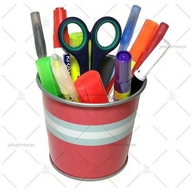 Resim Metal Paslanmaz Pembe Desenli Kalemlik 