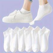 Resim 5 Çift Unisex Ayak Bileği Çorabı - %98 Polyester & %2 Spandex, 320gsm Ağır Gramajlı, Ter Emici Kısa Spor Çorap Erkek ve Kadınlar İçin, Düz Renk Günlük Kullanım ve Spor Kıyafetler için Nefes Alabilen Kumaş 