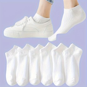Resim 5 Çift Unisex Ayak Bileği Çorabı - %98 Polyester & %2 Spandex, 320gsm Ağır Gramajlı, Ter Emici Kısa Spor Çorap Erkek ve Kadınlar İçin, Düz Renk Günlük Kullanım ve Spor Kıyafetler için Nefes Alabilen Kumaş 