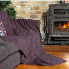 Resim Jakarlı Şönil Koltuk Örtüsü Çekyat Örtüsü Koltuk Şalı 110x175 2 Ad. Kaymaz Gül Kurusu Gül Kurusu 