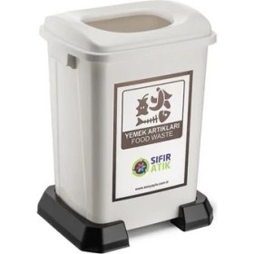 Resim Şenyayla Sıfır Atık Geri Dönüşüm Kutusu 50 lt Beyaz Yemek Artıkları Food Waste 