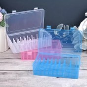Resim 1 adet Plastik Dikiş İpliği Bobin Düzenleyici Kılıf, 42 Makara Eksenli, Şeffaf El İşi Depolama Kutusu, Kendin Yap Dikiş Aksesuarları İçin 