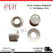 Resim Çetintaş Evii Ankastre Setüstü Ocak Gri 4 Lü Yandan Düğme Seti - 376804899 