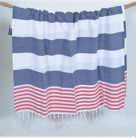 Resim Marin Peştemal Lacivert %100 Pamuk 90x180 Banyo-Plaj Havlusu 