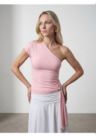 Resim Dilvin 32877 Tek Omuzlu Tokalı Top-toz Pembe 