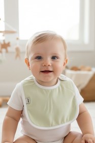 Resim runbaby Polarlı Sıvıya Dayanıklı İki kademeli Çıtçıtlı Bebek Mama Önlüğü ( 0-3 AY ) 